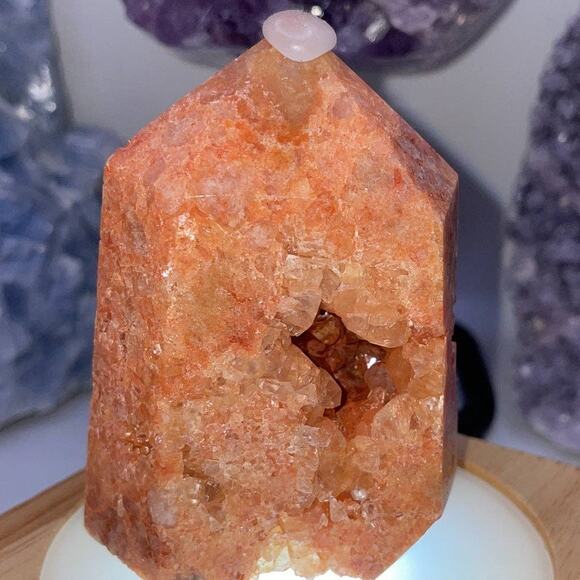 Pink Amethyst Druzy Point Tower - Picture 5 of 7
